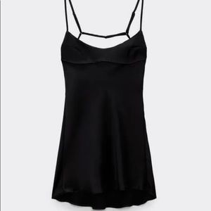 Black satin mini dress from Zara, brand new, with tags